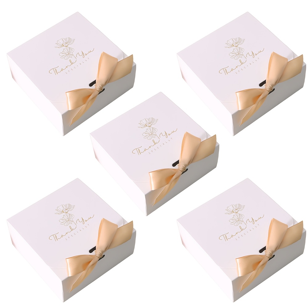 Set of 5 Elegant Gift Boxes with Golden Foil Design